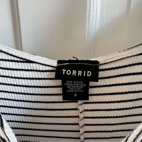 Torrid Black and White Striped Tank Top - Picture 3 of 7